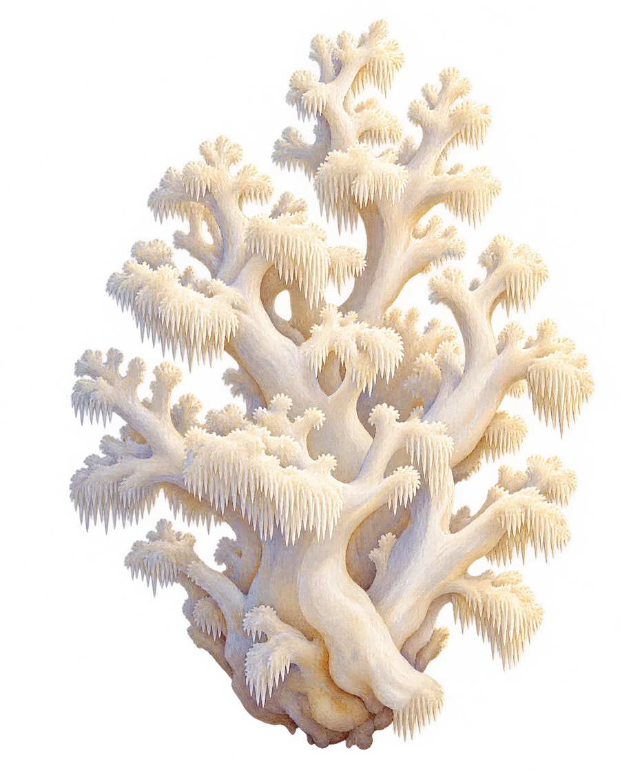 Illustration of Coral Tooth (Hericium coralloides)