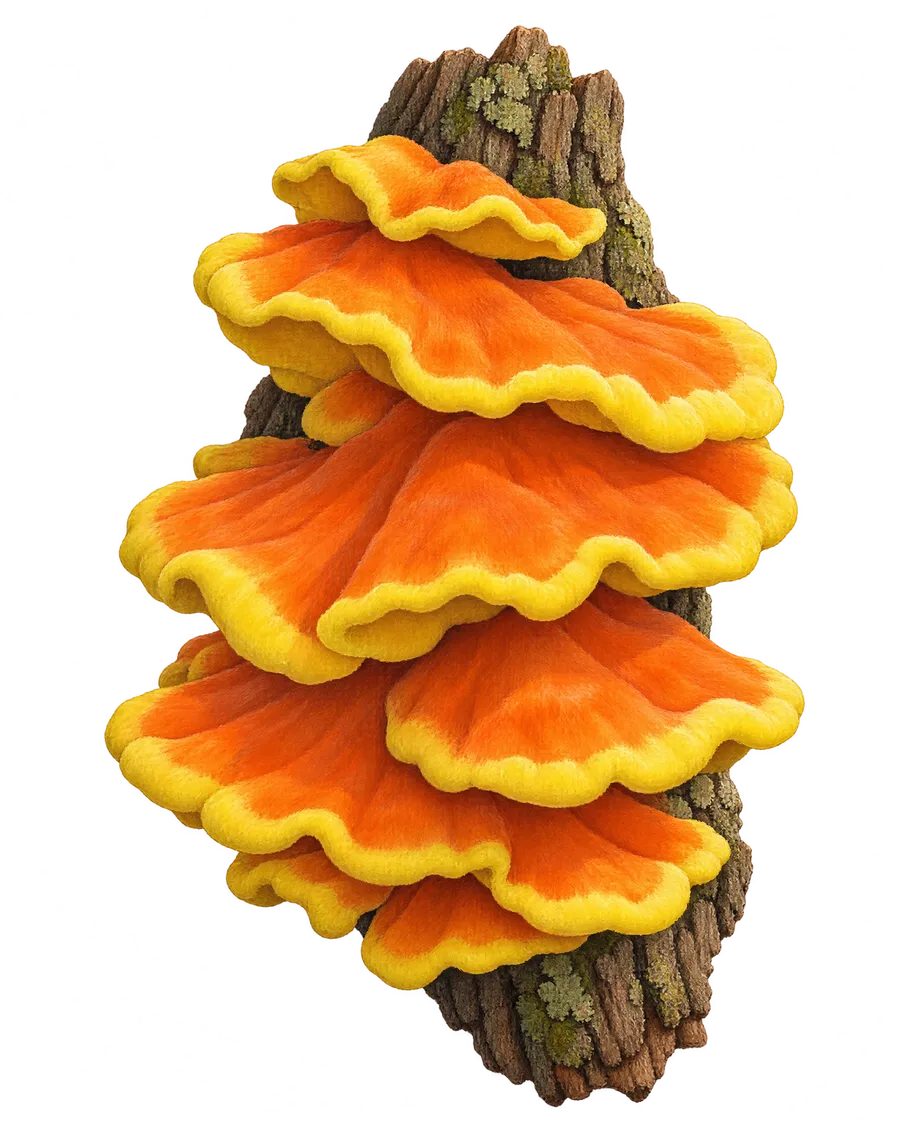Illustration of Chicken of the Woods (Laetiporus sulphureus)