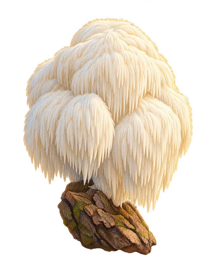 Illustration of Lion's Mane (Hericium erinaceus)